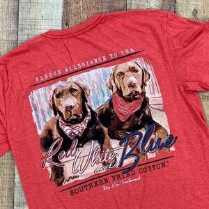 Southern Fried Cotton Men’s Red Long Sleeve Pocket T-Shirt Size XXL